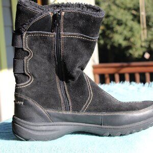 Clarks Leather and Suede Black Short Boots Size 10